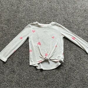 FINAL SALE 3/31/26 Gap Kids Girl’s Heart Print Lightweight Top, Size XS (4/5)